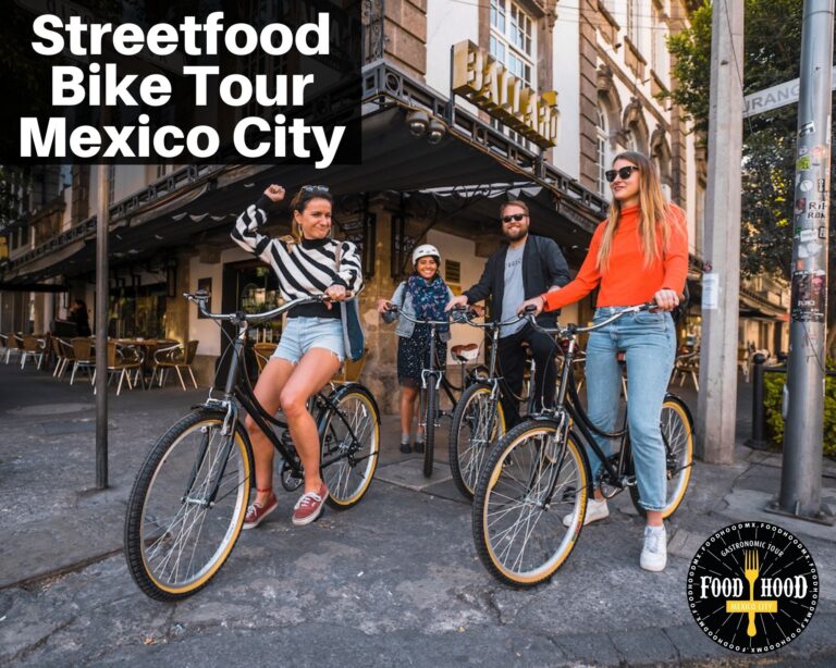 Food Tour Bike Tour Mexico City Roma Neighborhood Friends on Bike