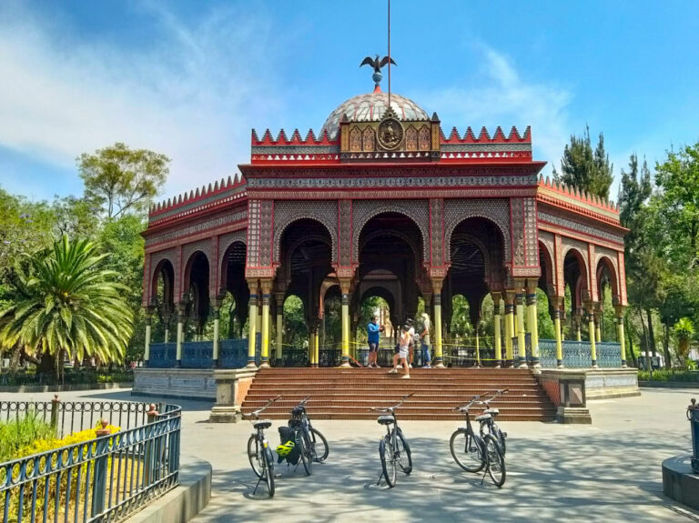 Mexico City Off the Beaten Track Bike Tour Food Tour Kiosko Monument