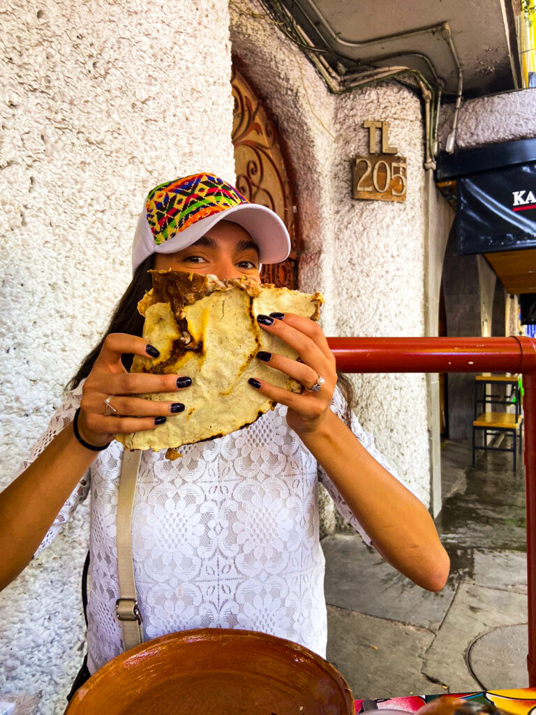 Mexico City Off the Beaten Track Bike Tour Food Tour Tlayuda Foodie Mexican Food